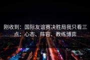 刚收到：国际友谊赛决胜局我只看三点：心态、阵容、教练博弈