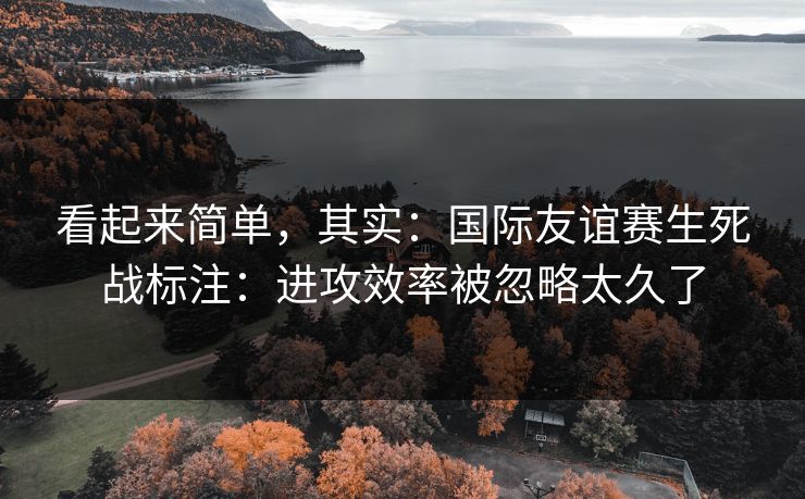 看起来简单，其实：国际友谊赛生死战标注：进攻效率被忽略太久了